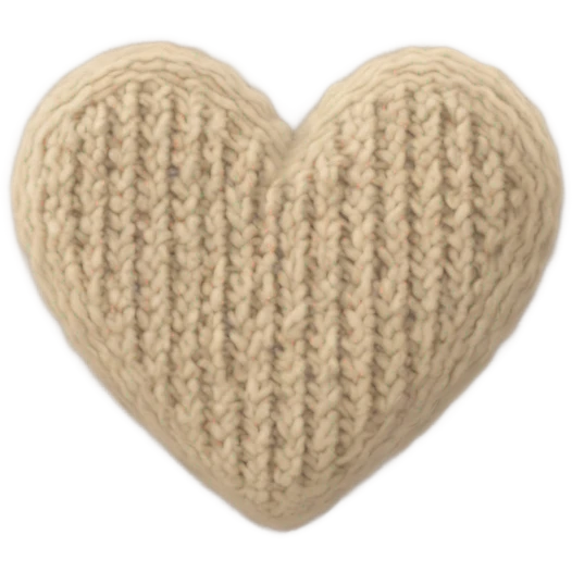 Knitted beige heart emoji