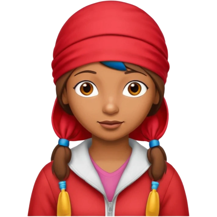 i want an emoji that shows dora the explorer with a red durag on, and next to her there are word that spell SYBAU emoji