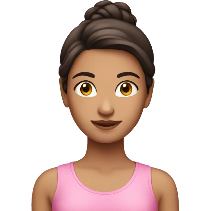 A brunette girl with pink top emoji