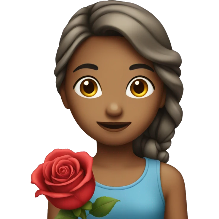 Girl holding a rose emoji