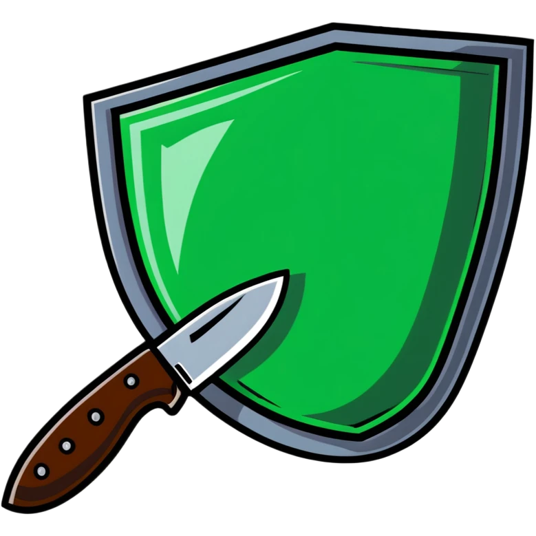 shield and knife cartoon sticker emoji