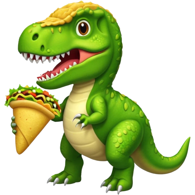 Trex eating a taco emoji