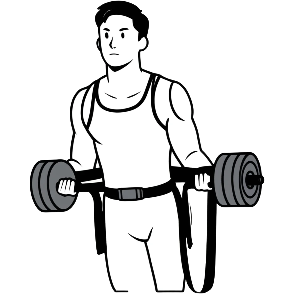 vertical gym lifting belt, simple and clear emoji