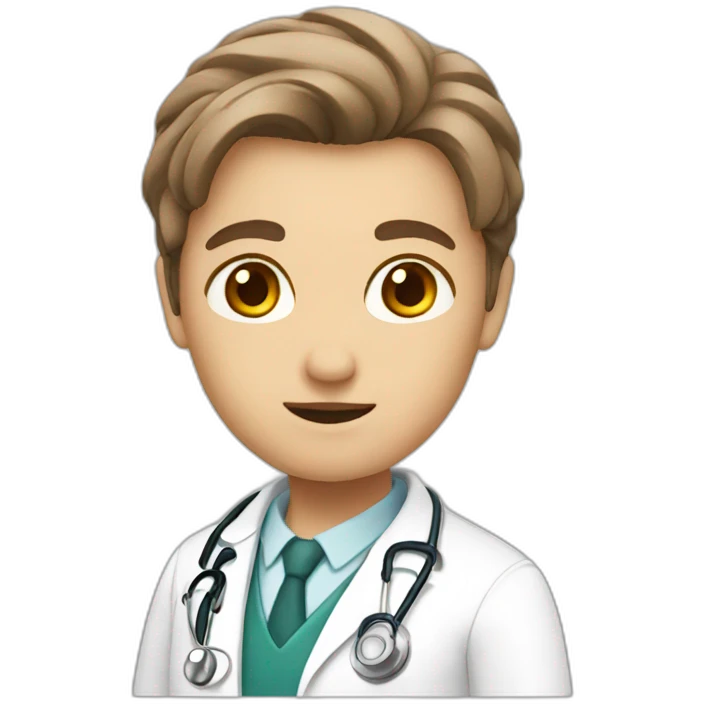 White brown hair Doctor emoji