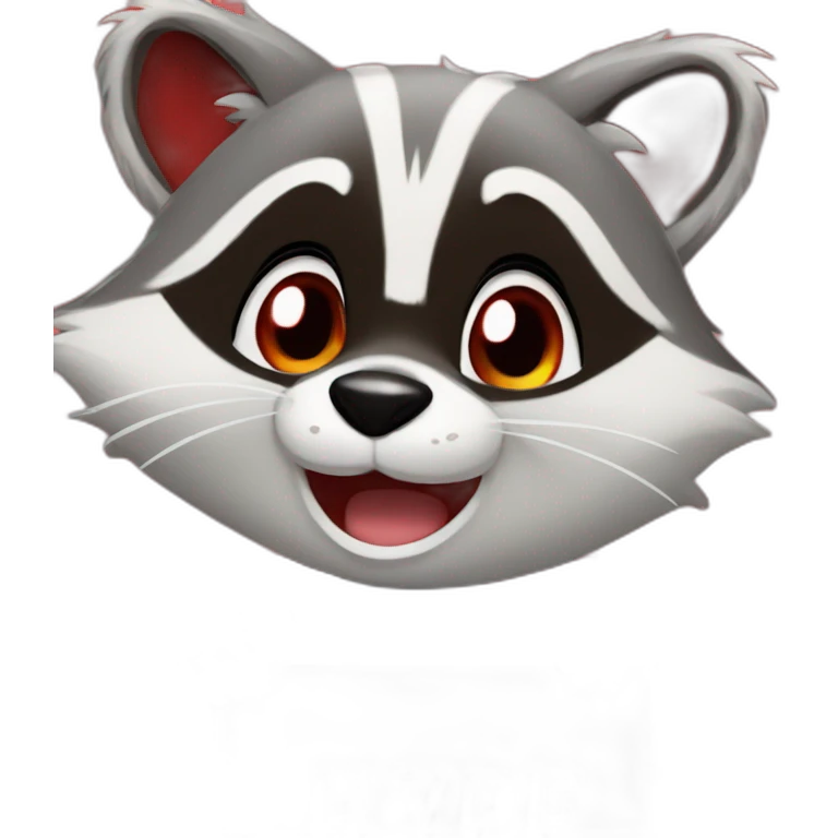 anime raccoon holding a sign that reads "hype" in red font emoji