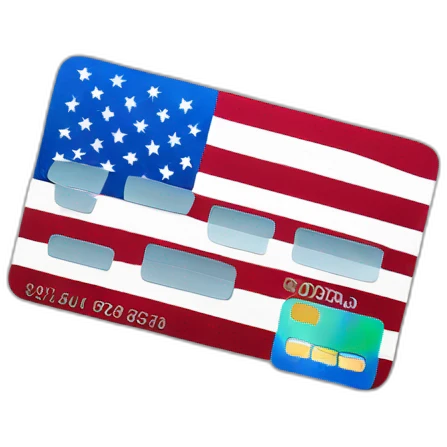 credit card with us flag emoji