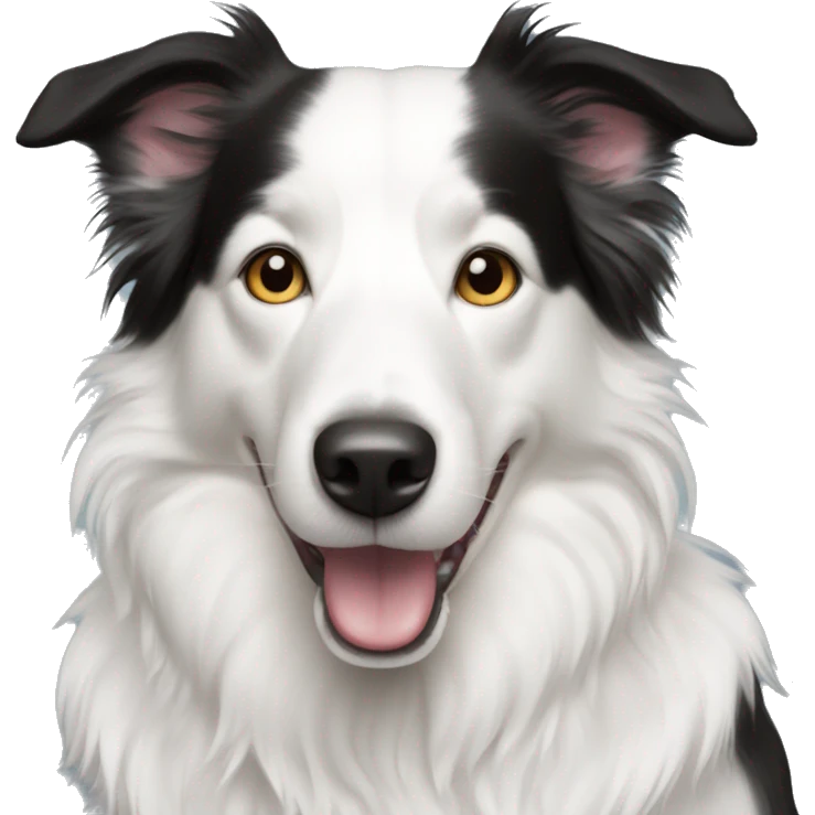 white border collie  emoji