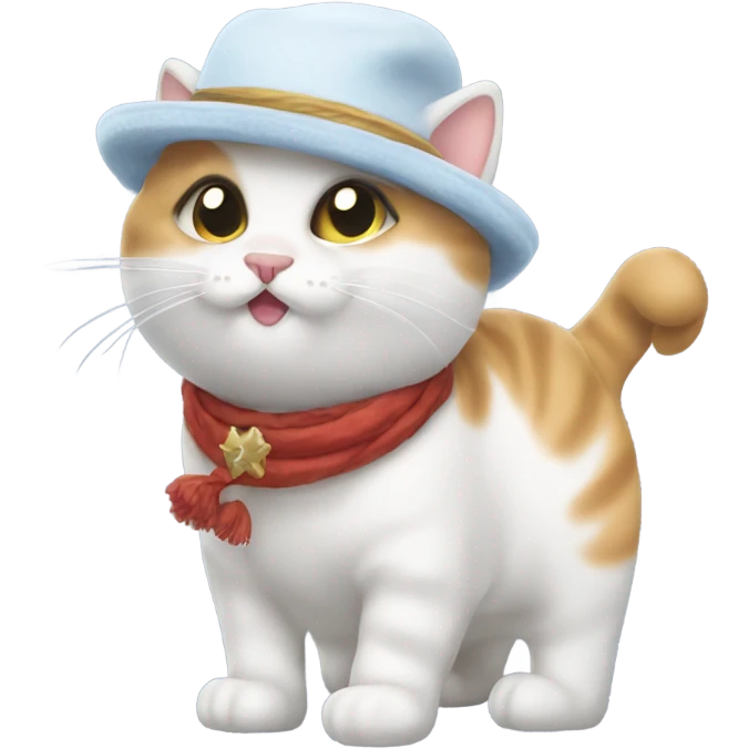 Siames cat with sant cloud hat emoji