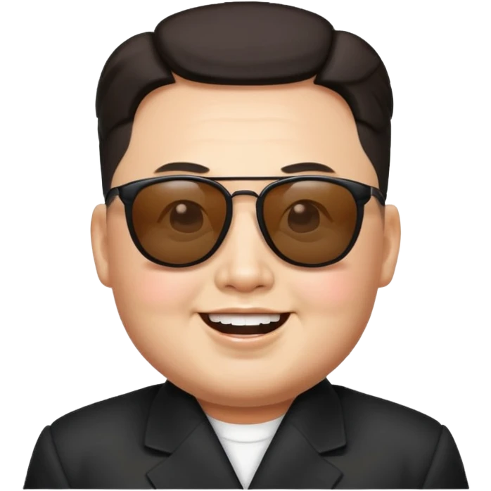 Kim Jong Un emoji with sunglasses emoji