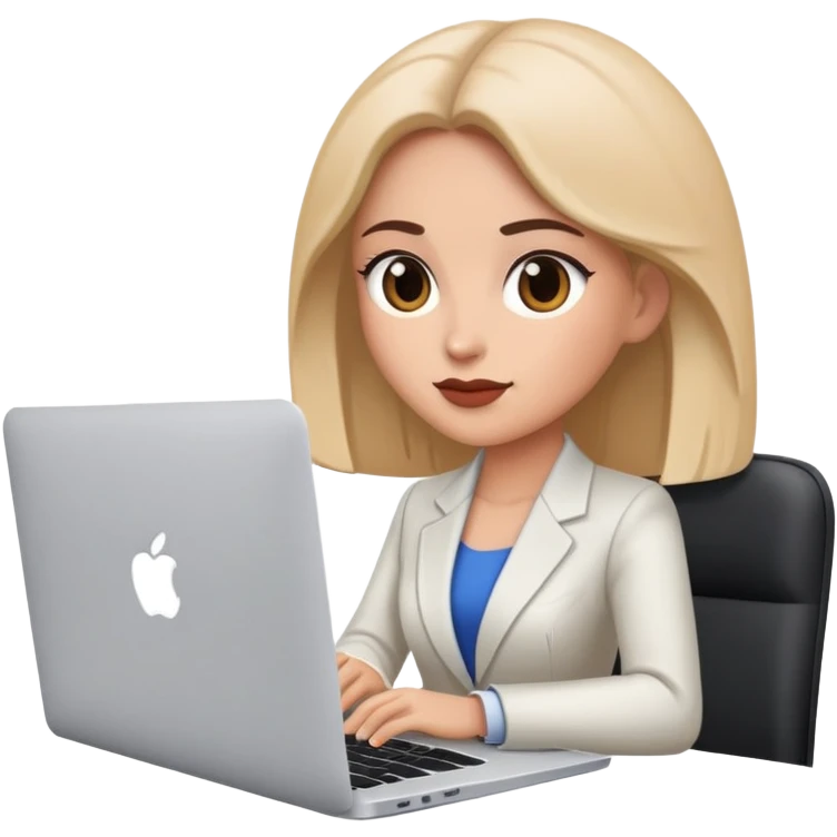 Business meeting online macbook woman emoji