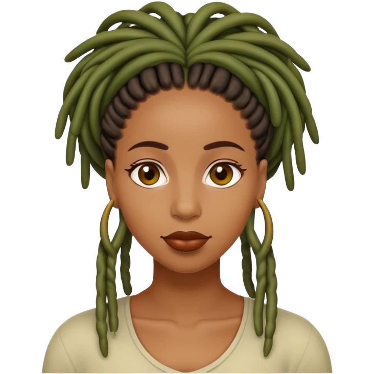 Olive skinned black woman with locs  emoji