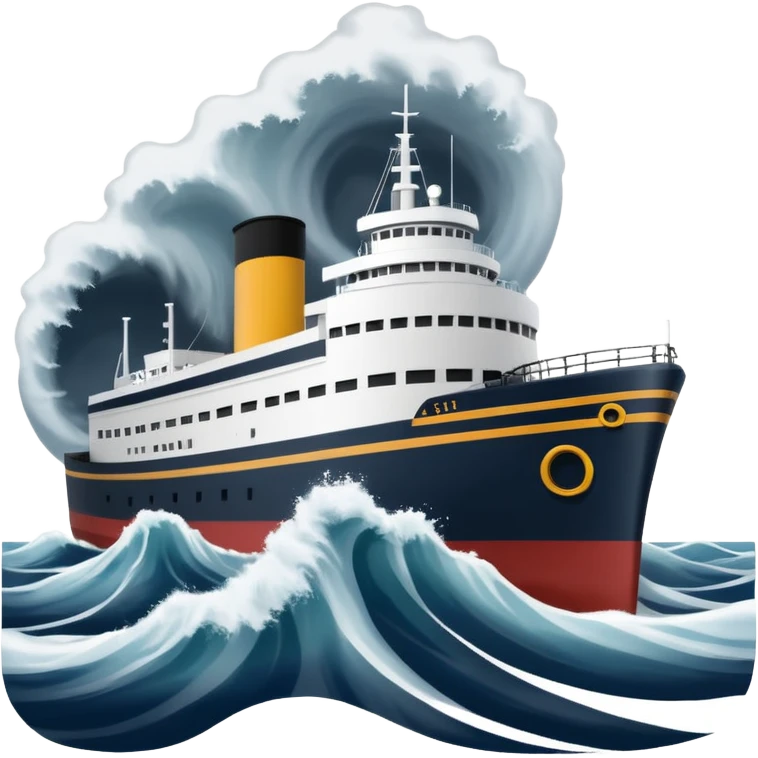 the Edmund Fitzgerald ship, with waves emoji