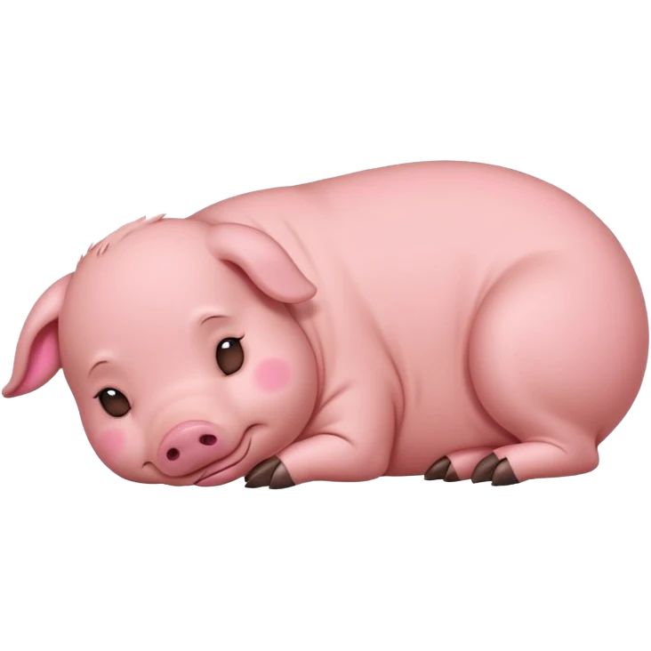 brown cute minipig full body, sleeping emoji