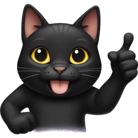 Black cat thumbs up emoji