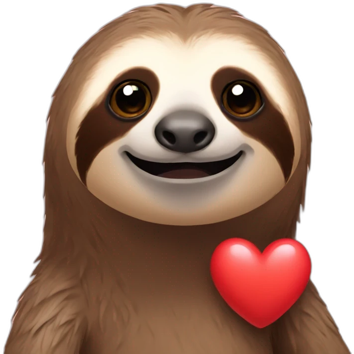 sloth with heart emoji