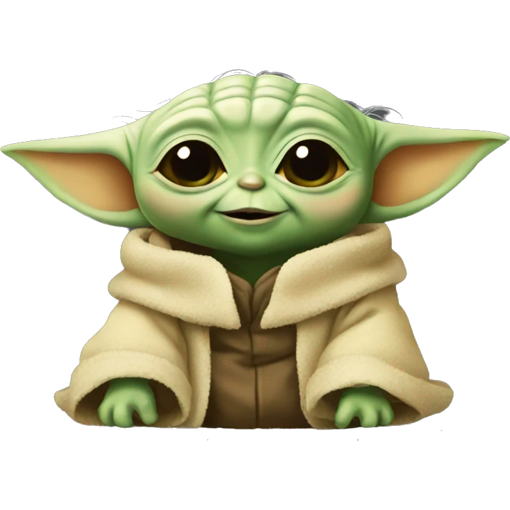 yellow baby Yoda smiling emoji