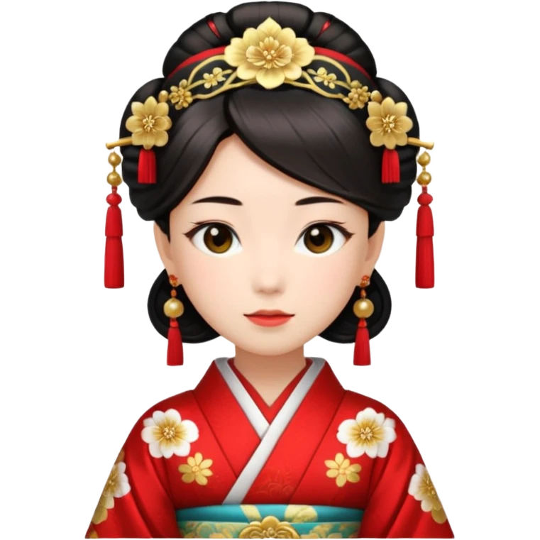 Japanese Princess with in red ceremonial robe kimono emoji