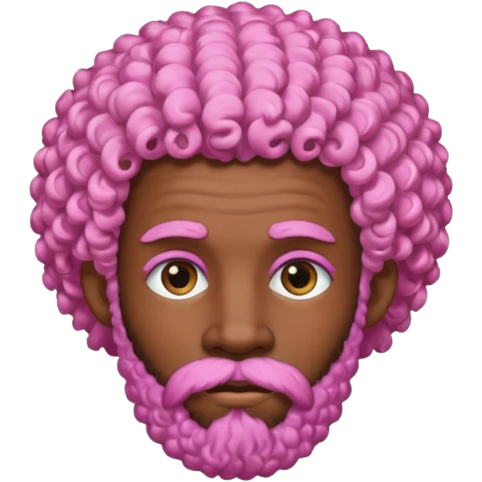 pink haired afro-curly bearded man emoji