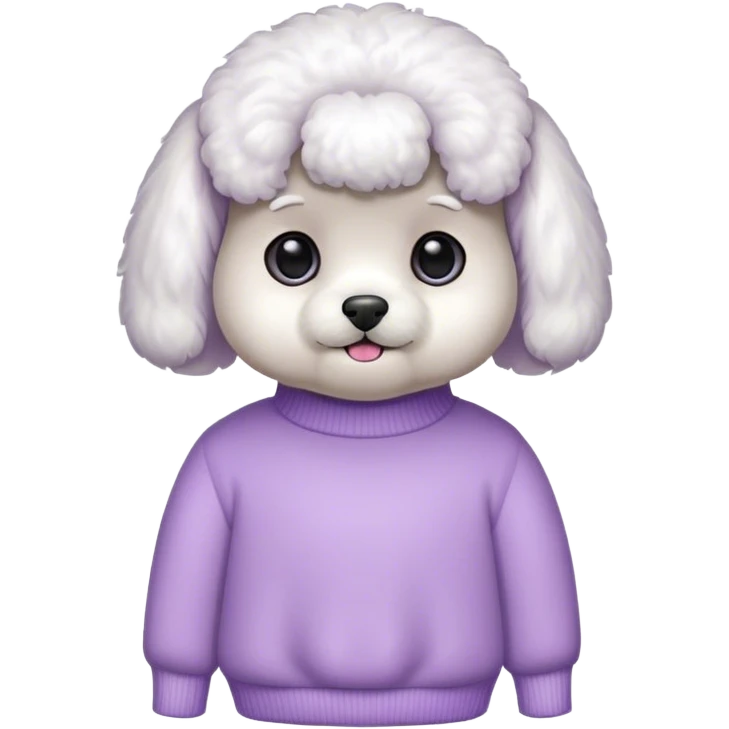 Bichon wearing a light purple sweater emoji