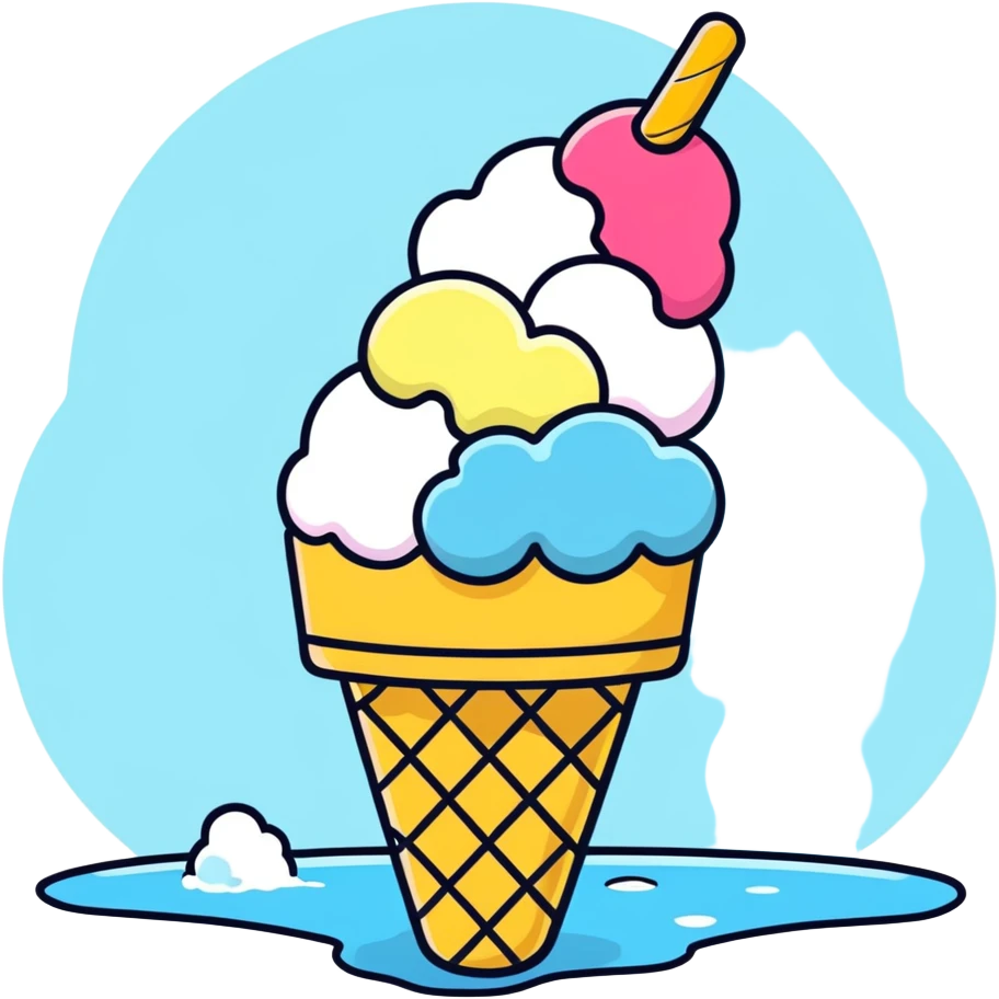 Puddles eating ice cream  emoji