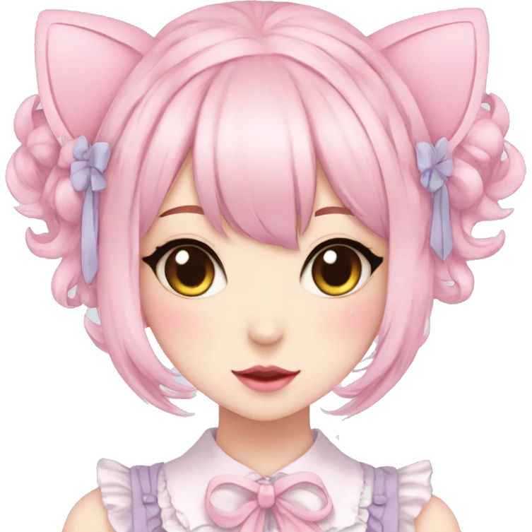 Pastel Kawaii Cute Beautiful Elegant Pretty Anime Punk Lolita Catgirl emoji