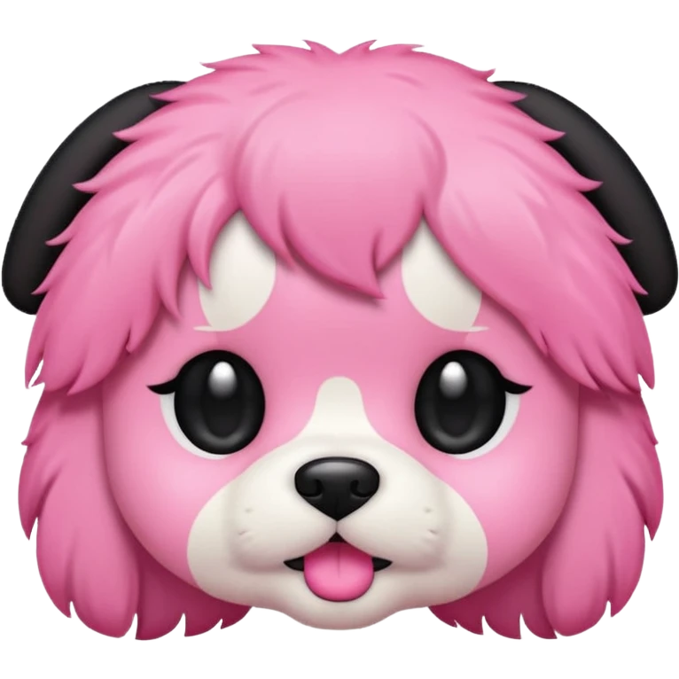 BLACKPINK-inspired black and pink puppy face emoji emoji