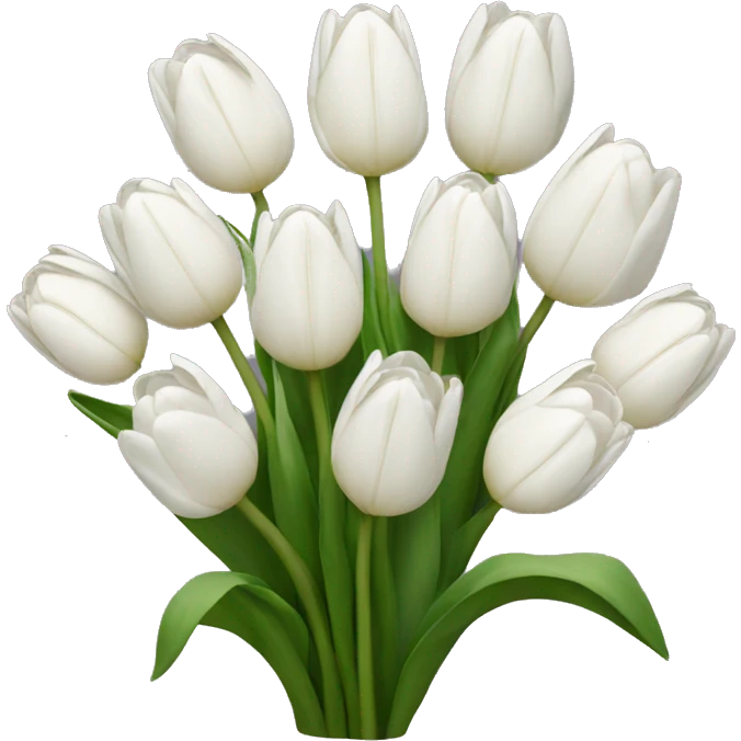 white tulip bouquet  emoji