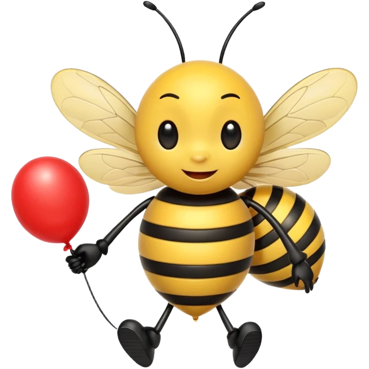 Excited bee carrying balloon emoji