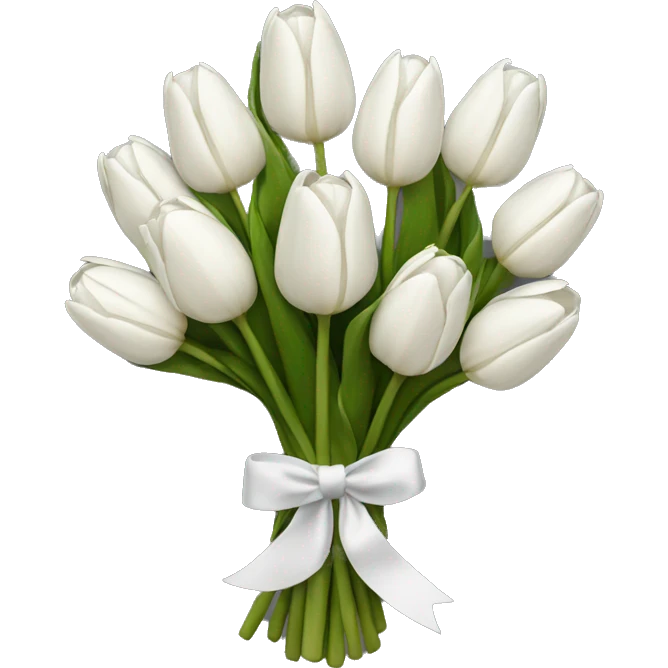 white tulip bouquet  emoji