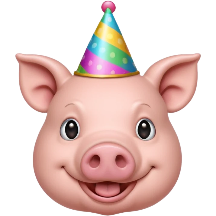 black pig party hat  emoji