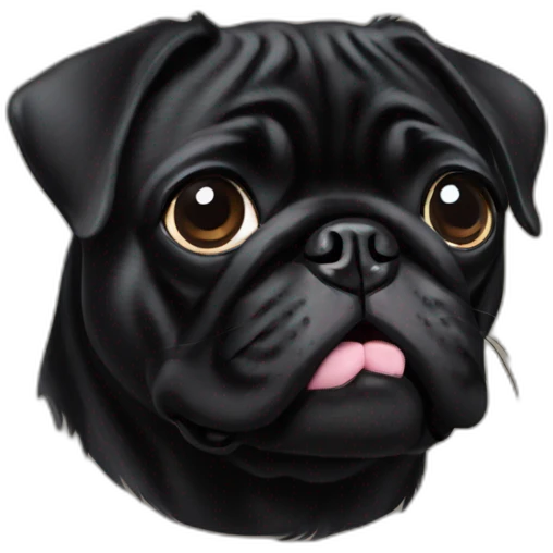 Black pug emoji