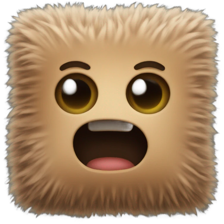 Brown fluffy pillow square emoji