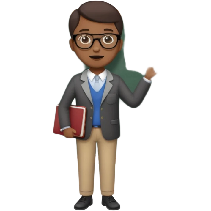 teacher teaching with a blackboard in the background, full body emoji