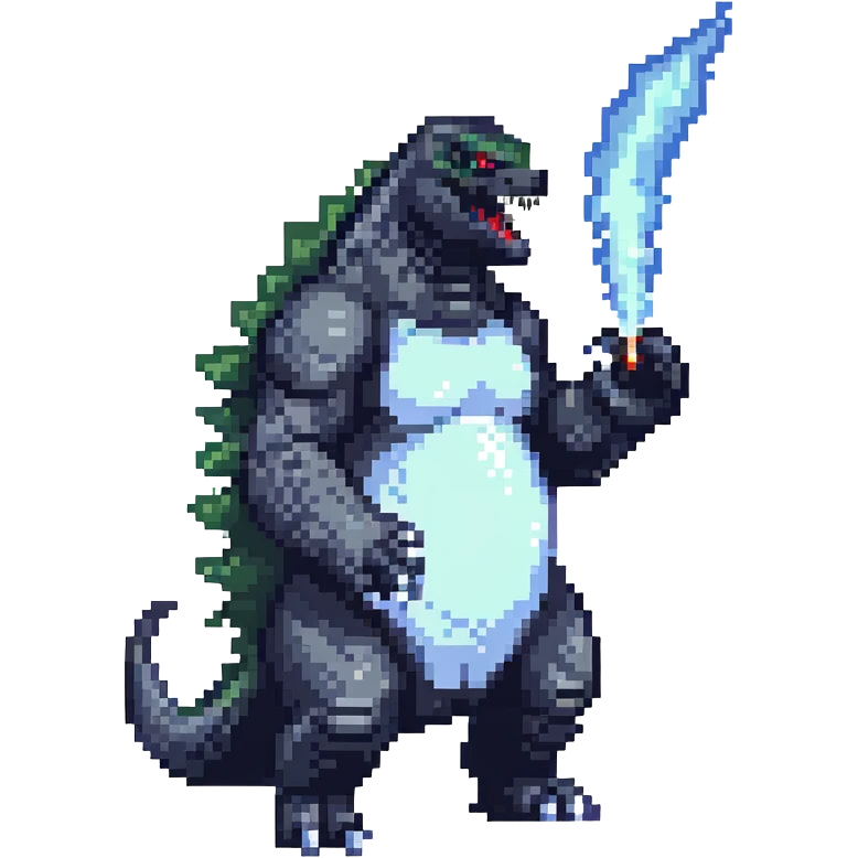 Godzilla exhaling vapor emoji