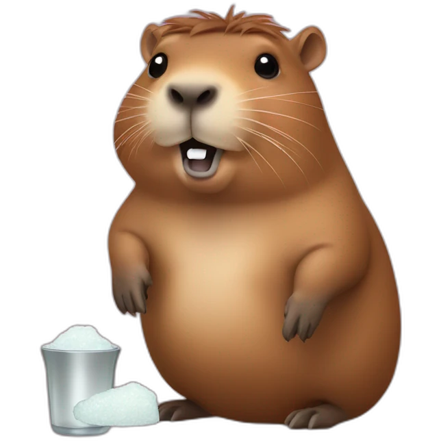Capybara with Salt shaker emoji