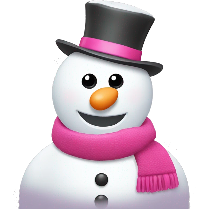 white snowman with pink accessories  emoji