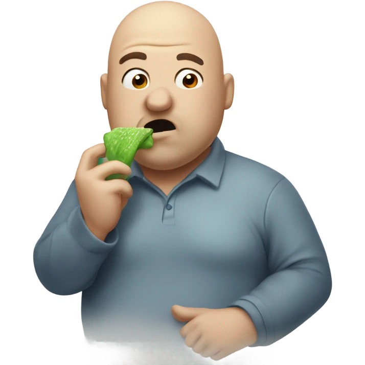 Fat balding guy with bad breath emoji