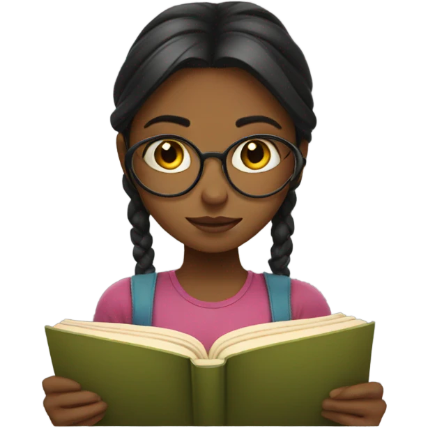 Girl reading book emoji