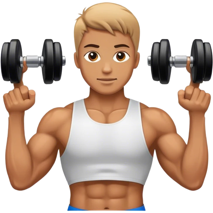 athlete holding dumbbels emoji
