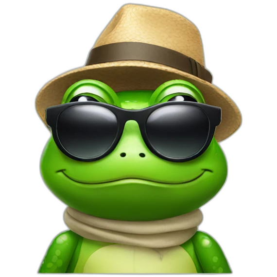 Frog wearing sunglasses using figma emoji