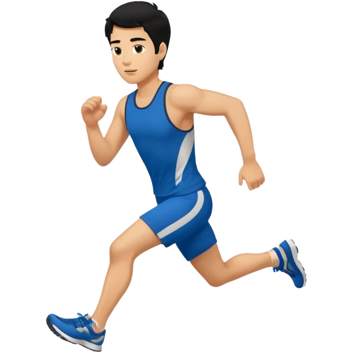 man running black hair emoji