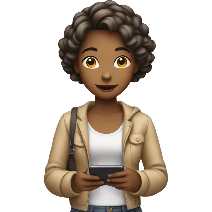 girl with a phone in her hands emoji