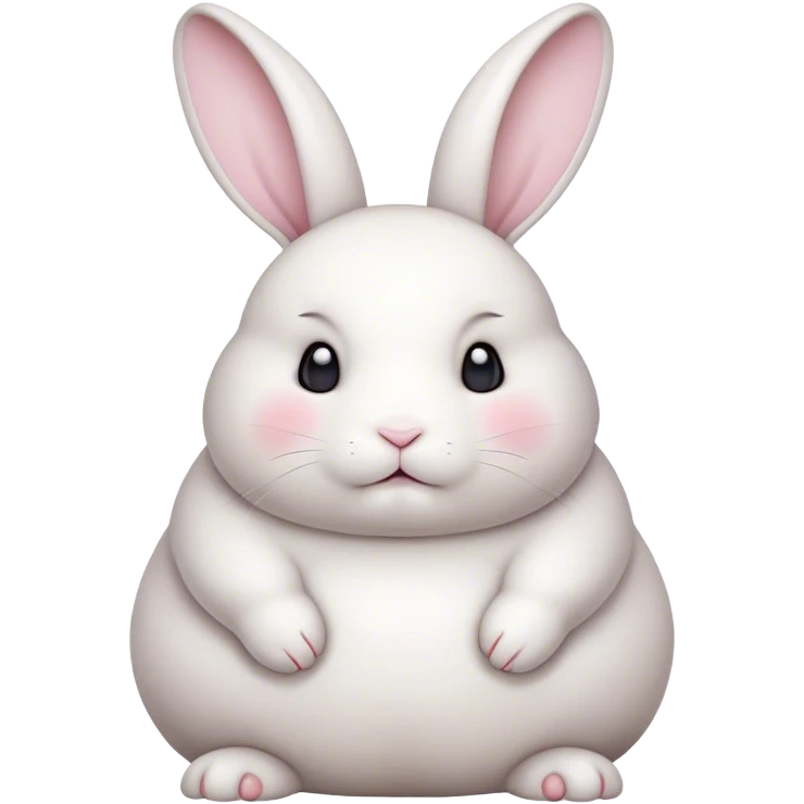 extremely cute fat bunny white emoji