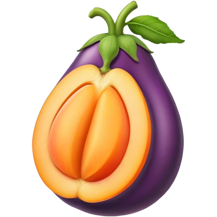 Eggplant inside a peach  emoji