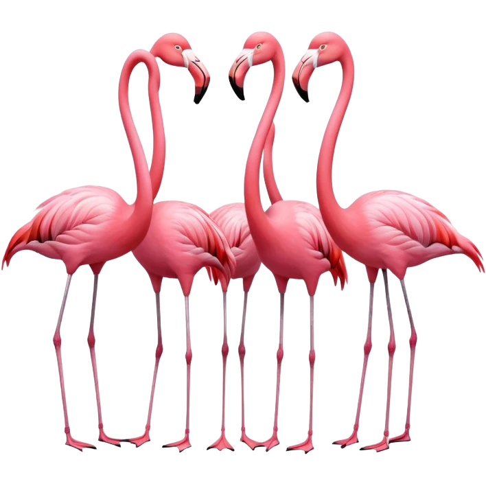 group of flamingos standing together emoji