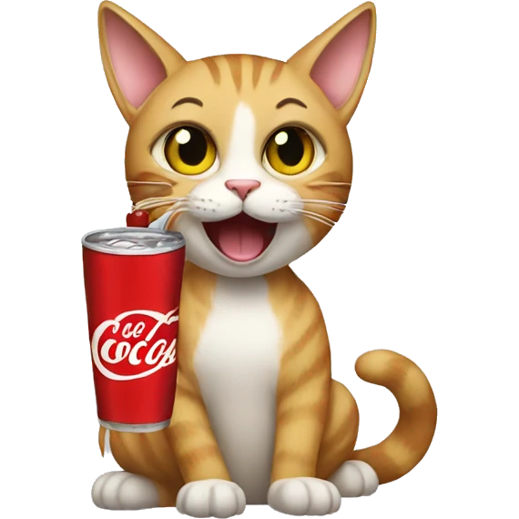 cat drinking a coca emoji