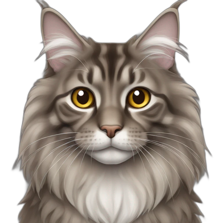 brown and grey Maine Coon cat emoji