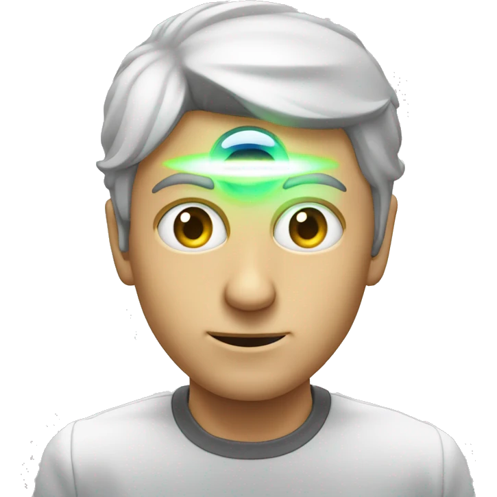 guy with a scanning beam coming out of his eyes emoji