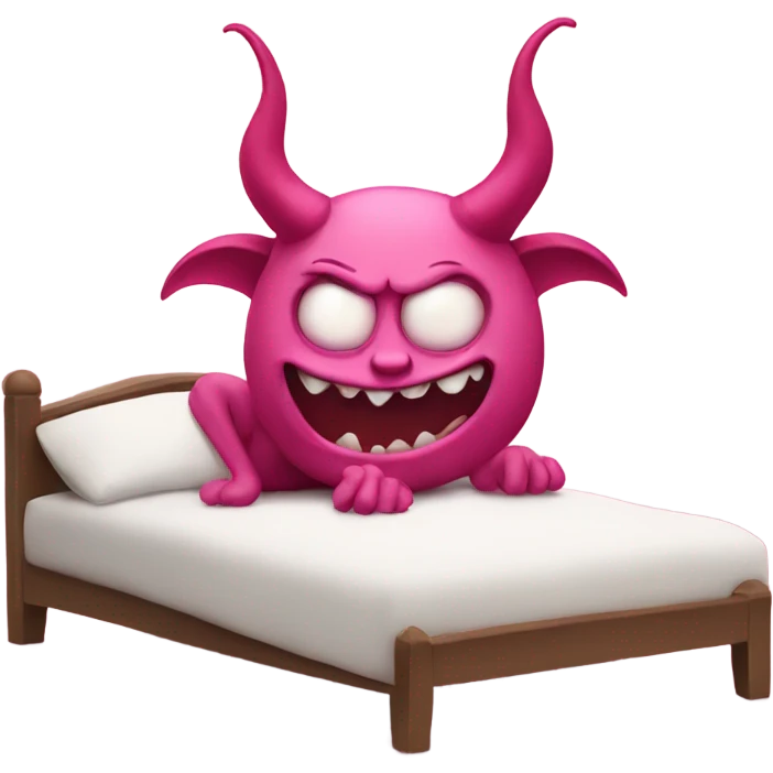 Pink demon in bed emoji