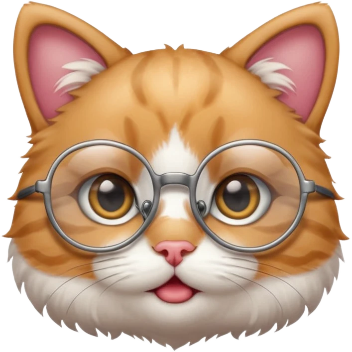 baby Cat with round glasses emoji